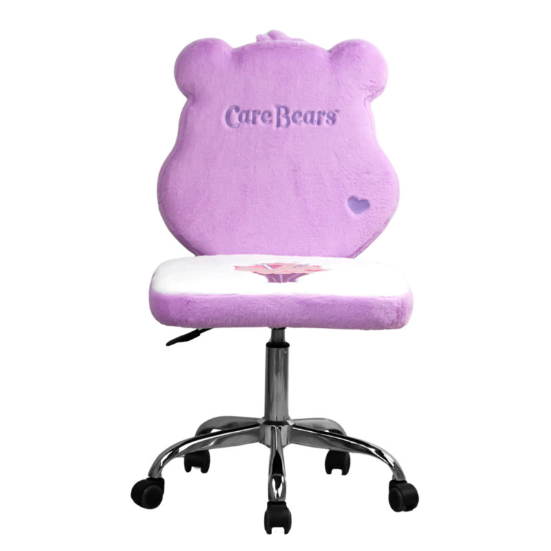 Care Bears Share Bear Swivel Vanity Chair Armless Chair With Wheels And Adjustable Height